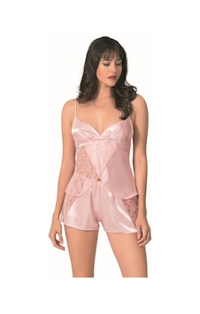 Gizers Giyim Somon Saten Babydoll Şort Takımı