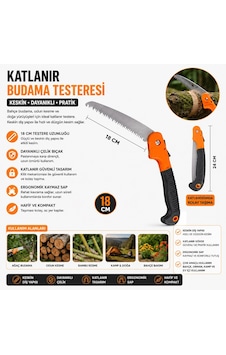 18 Cm Katlanır Budama Testeresi Bahçe Dal Kesme El Testeresi Kilit Mekanizmalı 18 Cm Katlanır Budama Testeresi Bahçe Dal Kesme El Testeresi Kilit Mekanizmalı