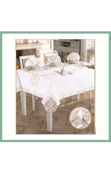 Bşk Virgo Elegant Linen 26 Parça 12 Kişilik Krem-gold 160 260 Cm Masa Takımı Bsk2026 Bşk Virgo Elegant Linen 26 Parça 12 Kişilik Krem-gold 160 260 Cm Masa Takımı Bsk2026