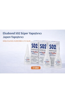 Elsabond 502 Süper Yapıştırıcı Japon Yapıştırıcı 20g Güçlü Hızlı Kuruyan Super Glue 3 Adet