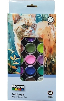 21 Renk Sulu Boya 1 Paket Fırça Hediyeli 21 Li Suluboya Canlı Renkler 28 Mm Boya Çapı Büyük Boy 21 Renk Sulu Boya 1 Paket Fırça Hediyeli 21 Li Suluboya Canlı Renkler 28 Mm Boya Çapı Büyük Boy