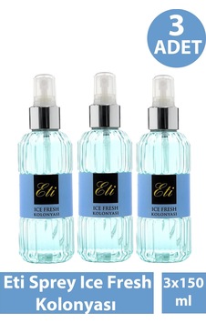 Eti Sprey Ice Fresh Kolonyası 150 Ml 3 Adet Eti Sprey Ice Fresh Kolonyası 150 Ml 3 Adet