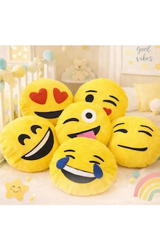 Emoji Yastık Dekoratif Peluş Gülen Yüz Kalpli Komik Hediye Yastığı 30 Cm 1 Adet Sarıı Emoji Yastık Dekoratif Peluş Gülen Yüz Kalpli Komik Hediye Yastığı 30 Cm 1 Adet Sarıı