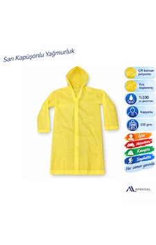 Sarı Kapüşonlu Yağmurluk Su Geçirmez İş Kamp Seyahat Motosiklet Acil Durum Şeffaf Sarı Kapüşonlu Yağmurluk Su Geçirmez İş Kamp Seyahat Motosiklet Acil Durum Şeffaf
