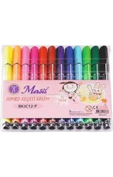 Masis Jumbo Keçeli Kalem Seti 12 Renk - Kalın Keçeli Kalem 12'li Masis Jumbo Keçeli Kalem Seti 12 Renk - Kalın Keçeli Kalem 12'li