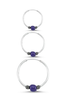 Takı Dükkanı Boncuklu Gümüş Halka Küpe Kombin 10mm + 12mm + 16mm wsk09t Takı Dükkanı Boncuklu Gümüş Halka Küpe Kombin 10mm + 12mm + 16mm wsk09t