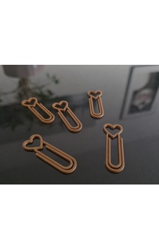 Alvera Kalp Figürlü Ataç 3d Baskı 10'lu Set - Kahverengi Alvera Kalp Figürlü Ataç 3d Baskı 10'lu Set - Kahverengi