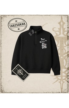 Tarzsokak Gotik & Grunge Streetwear Thınk Outsıde The Box Yarım Fermuarlı Sweatshirt Siyah Tarzsokak Gotik & Grunge Streetwear Thınk Outsıde The Box Yarım Fermuarlı Sweatshirt Siyah