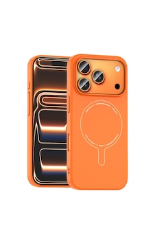 İphone 18 Pro Max Kılıf M-safe Şarj Özellikli Kamera Korumalı Zore Elio Sert Pc Kapak - Turuncu İphone 18 Pro Max Kılıf M-safe Şarj Özellikli Kamera Korumalı Zore Elio Sert Pc Kapak - Turuncu
