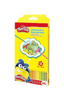 Play-Doh Woodfree Jumbo Üçgen Kuru Boya 12 Renk