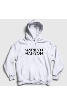 Presmono Unisex Logo Marilyn Manson Kapüşonlu Sweatshirt Beyaz Presmono Unisex Logo Marilyn Manson Kapüşonlu Sweatshirt Beyaz