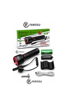 Gold Silver Gs-15750 50w 4000 Lümen Profesyonel Şarj Edilebilir Zoomlu Tü Fek Ve El Feneri Seti 6000 Mah Siyah