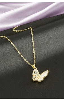 Zenviac456 Kelebek Sedef Zirkon Taşlı Çelik Kolye Zenviac45678 Sarı Zenviac456 Kelebek Sedef Zirkon Taşlı Çelik Kolye Zenviac45678 Sarı