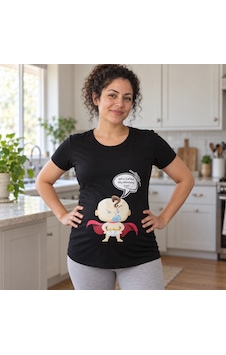 Mummy's Baby Hamile Tişört Moomy Fat Siyah 8447