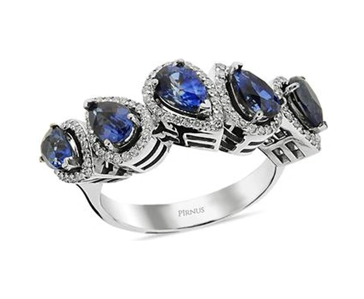 3,4 Karat Pırlanta Damla Safir Taş Beştaş Yüzük - 216000003655 3,4 Karat Pırlanta Damla Safir Taş Beştaş Yüzük - 216000003655
