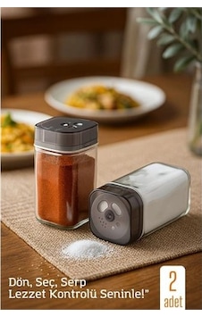 Cam Tuzluk Baharatlık 360 Döner Kapaklı 3 Delik Tipiyle Ayarlanabilir Akış 2 Adet 722179 1 Cam Tuzluk Baharatlık 360 Döner Kapaklı 3 Delik Tipiyle Ayarlanabilir Akış 2 Adet 722179 1