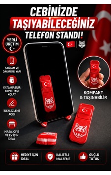 Türk Bayraklı Bozkurt Desenli Katlanabilir Cep Telefonu Standı Taşınabilir Masaüstü Telefon Tutucu - Kırmızı Türk Bayraklı Bozkurt Desenli Katlanabilir Cep Telefonu Standı Taşınabilir Masaüstü Telefon Tutucu - Kırmızı