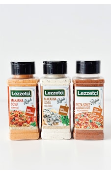Lezzetçi Makarna Sosu Domatesli + Makarna Sosu Fesleğenli + Pizza Spice 3 x 120 G Lezzetçi Makarna Sosu Domatesli + Makarna Sosu Fesleğenli + Pizza Spice 3 x 120 G
