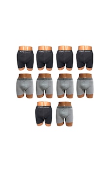 Kyc Shopping 10 Adet Siyah-gri Karışık Renk Pamuklu Likralı Penye Esnek Kumaş Boxer Siyah - Gri Kyc Shopping 10 Adet Siyah-gri Karışık Renk Pamuklu Likralı Penye Esnek Kumaş Boxer Siyah - Gri