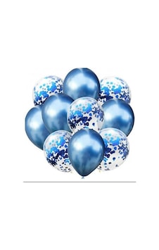 12 İnç Mavi Konfetili Karışık Balon 10 Adet 12 İnç Mavi Konfetili Karışık Balon 10 Adet