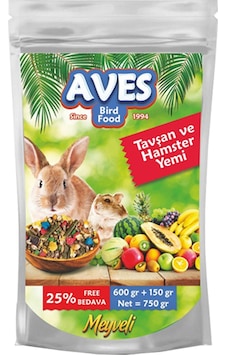 Aves Kemirgen Tavşan Hamster Ginepig Yemi 750 Gr