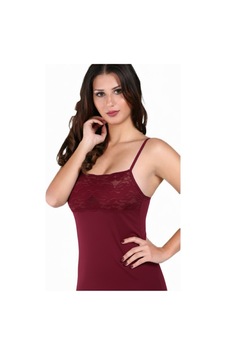 Lonca Tekstil Dantel İşlemeli İp Askılı Kadın Atlet Bordo Lonca Tekstil Dantel İşlemeli İp Askılı Kadın Atlet Bordo