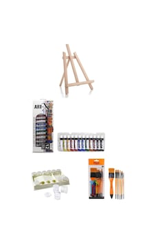 Orta Boy Şövale-art-x 12 Ml 12 'li Renk Tüp Akrilik Set-rich Set8 6'lı Fırça-şişeli Palet 4'lü Set Orta Boy Şövale-art-x 12 Ml 12 'li Renk Tüp Akrilik Set-rich Set8 6'lı Fırça-şişeli Palet 4'lü Set