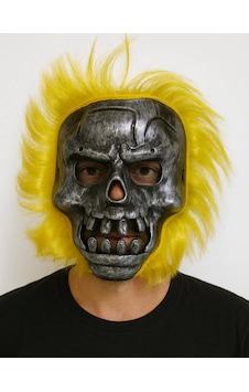 Cansa Wild Skull - Metal Kafatası Sarı Saçlı İskelet Maske Renkli Cansa Wild Skull - Metal Kafatası Sarı Saçlı İskelet Maske Renkli