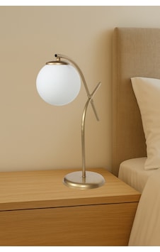 Glow Eskitme Metal Tekli Beyaz Cam Küre Masa Lambası Modern Dekoratif Aydınlatma Glow Eskitme Metal Tekli Beyaz Cam Küre Masa Lambası Modern Dekoratif Aydınlatma