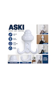 Banyo,vestiyer,dolap Askısı Beyaz - 922665392 Beyaz