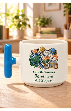 Fen Bilimleri Öğretmeni İsimli Baskılı Mavi Kulplu T Kupa Fen Bilimleri Öğretmeni İsimli Baskılı Mavi Kulplu T Kupa