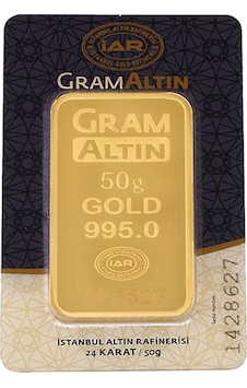 İAR 24 Ayar Külçe Altın 50 G İAR 24 Ayar Külçe Altın 50 G