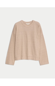 Marks & Spencer Fitilli Dokulu Bisiklet Yaka Uzun Kollu Pijama Üstü T37003666T Çok Renkli Marks & Spencer Fitilli Dokulu Bisiklet Yaka Uzun Kollu Pijama Üstü T37003666T Çok Renkli