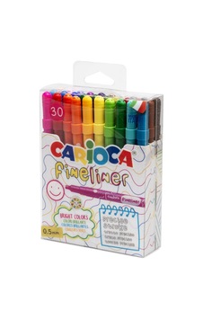 Carioca Fineliner 30 İnce Uçlu Kutu, Farklı Renklerde Hassas Uç 0,5 Mm İtalya'da Üretilmiştir