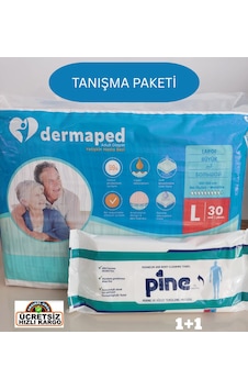 Dermaped Tanışma Paketi Belbantlı Hasta Bezi Large 30 Adet + Pine Perine Havlu 50 Yaprak L Dermaped Tanışma Paketi Belbantlı Hasta Bezi Large 30 Adet + Pine Perine Havlu 50 Yaprak L