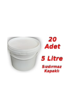 Decotone Plastik Kapaklı Hobi Boya Gıda Yoğurt Kovası Saklama Kabı 5 L 20 Adet Beyaz Decotone Plastik Kapaklı Hobi Boya Gıda Yoğurt Kovası Saklama Kabı 5 L 20 Adet Beyaz