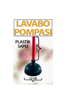 Plastik Saplı Kauçuk Lavabo Tıkanıklığı Açma Pompası Küçük Boy 13 Cm Çap 17 Cm Sap Uzunluğu Kırmızı - Siyah