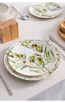 Olive 20 Cm Tatlı & Pasta Tabağı 6 Lı Set Zeytin Dalı Desenli Porselen Yeşil Olive 20 Cm Tatlı & Pasta Tabağı 6 Lı Set Zeytin Dalı Desenli Porselen Yeşil