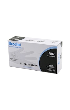 Broch S Beden Siyah Pudrasız Nitril Muayene Eldiveni 100lü Bx40 Broch S Beden Siyah Pudrasız Nitril Muayene Eldiveni 100lü Bx40