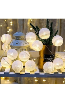 Mobgift Şerit Led Işıklı Koton Top 3 Metre 20 Li Beyaz Mobgift Şerit Led Işıklı Koton Top 3 Metre 20 Li Beyaz