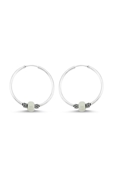 Takı Dükkanı Boncuklu Gümüş Halka Küpe 10 mm wsk09-10 Takı Dükkanı Boncuklu Gümüş Halka Küpe 10 mm wsk09-10