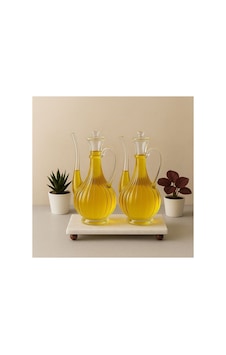 Reoona Mermer Stantlı Borosilikat Cam Glorry Cam Yağlık 700 Ml+700 Ml Çizgili Tasarım Şeffaf - Şeffaf Reoona Mermer Stantlı Borosilikat Cam Glorry Cam Yağlık 700 Ml+700 Ml Çizgili Tasarım Şeffaf - Şeffaf
