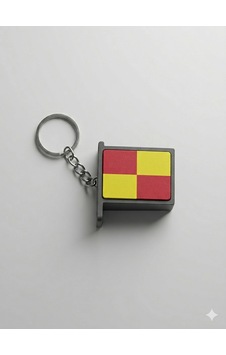 Clicker Hakem Anahtarlık, Bayrak Anahtarlık, Kareli, 4x3cm