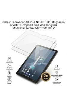 Lenovo Tab 10.1" 4. Nesil Tb311fu Uyumlu 2 Adet Temperli Ecam Kran Koruyucu Lenovo Tab 10.1" 4. Nesil Tb311fu Uyumlu 2 Adet Temperli Ecam Kran Koruyucu