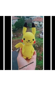 Amigurumi Pokemon karakteri sevimli Pikachu oyuncak Amigurumi Pokemon karakteri sevimli Pikachu oyuncak