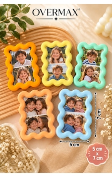 5x7 Cm Dalgalı Mini Fotoğraf Çerçevesi, Dekoratif Renkli Masaüstü Çerçeve, Sevgiliye Hediye 5'li Set - 935271356 5x7 Cm Dalgalı Mini Fotoğraf Çerçevesi, Dekoratif Renkli Masaüstü Çerçeve, Sevgiliye Hediye 5'li Set - 935271356