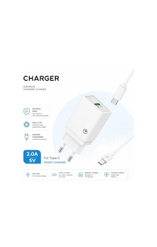 M-05 Smart Charger 5v 2a Qualcomm Quick Charge 2.0 Şarj Aleti Usb Girişli Adaptör Type C Şarj Kablosu M-05 Smart Charger 5v 2a Qualcomm Quick Charge 2.0 Şarj Aleti Usb Girişli Adaptör Type C Şarj Kablosu