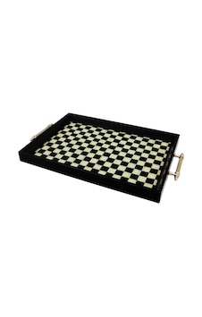 Glore A08-006 Damalı El Geçmekli Tepsi 31x46cm 81829 Ahşap Glore A08-006 Damalı El Geçmekli Tepsi 31x46cm 81829 Ahşap