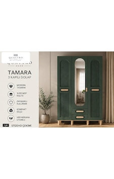 Tamara 3 Kapaklı Dolap Yeşil Tamara 3 Kapaklı Dolap Yeşil
