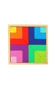 Gökkuşağı Tengrem 24 Parça Ahşap Puzzle Seti Geliştirici Oyun
